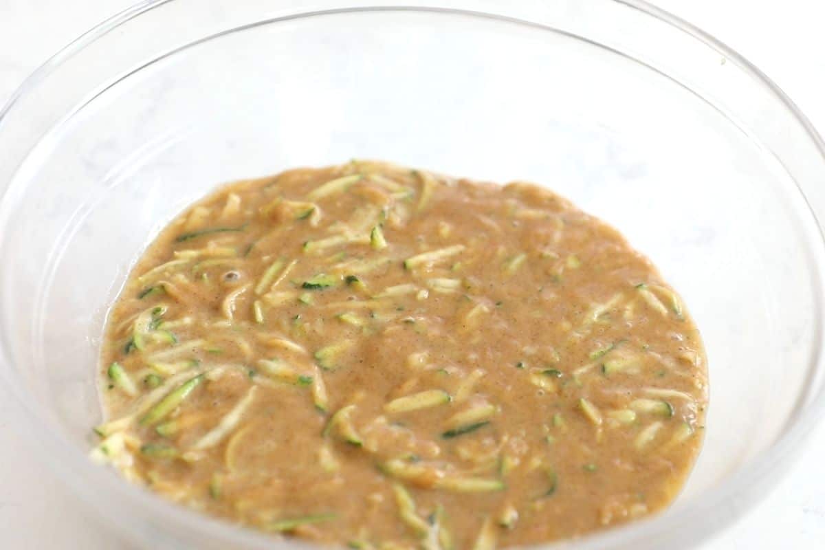 bowl of zucchini bread batter