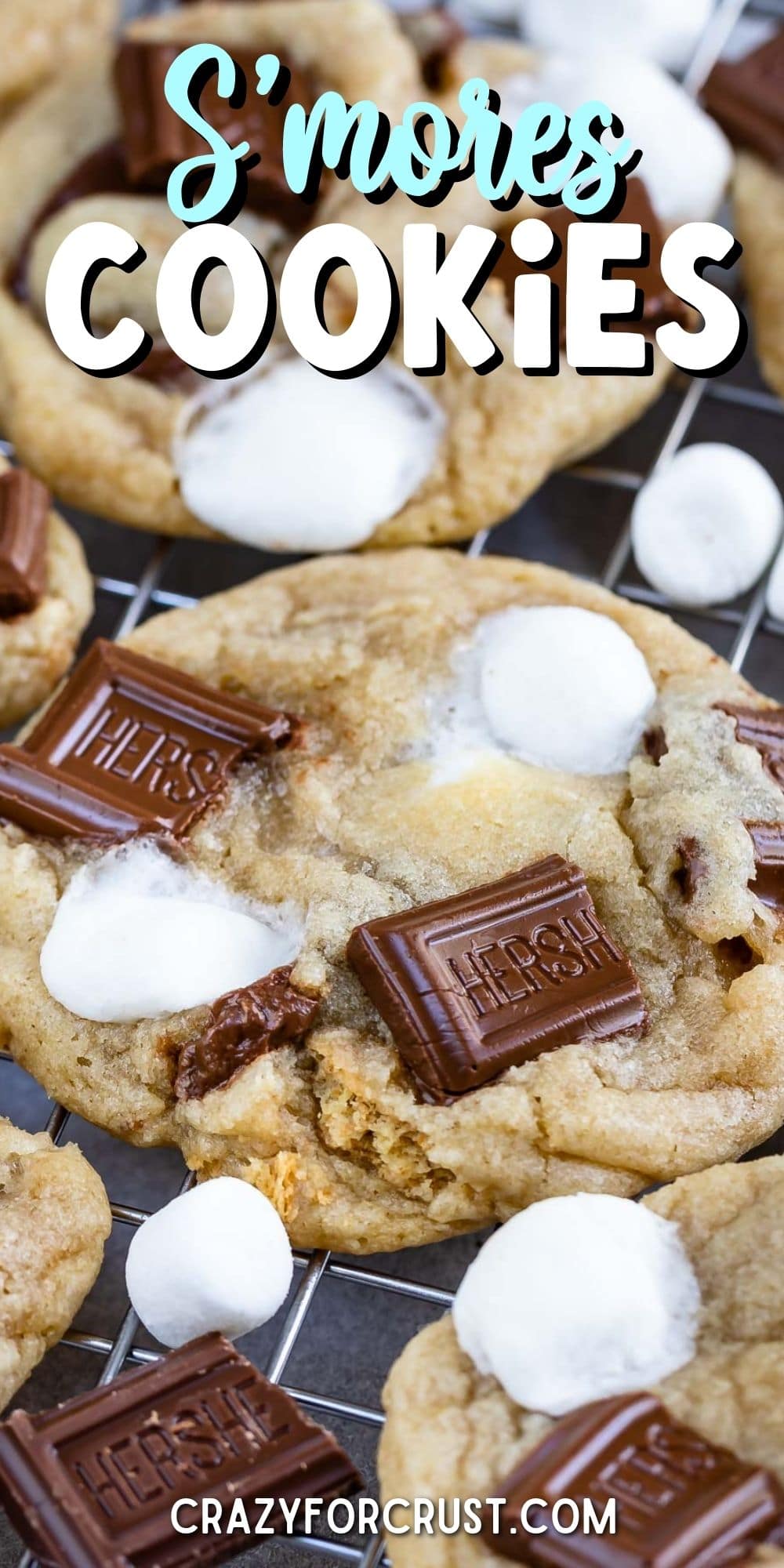 cookies on rack with words on photo