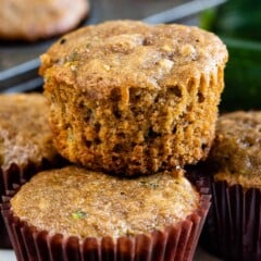 Stack of zucchini muffins