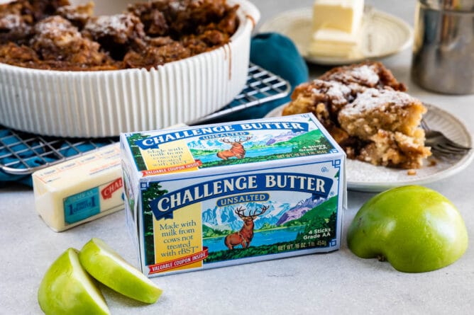 box of challenge butter on counter