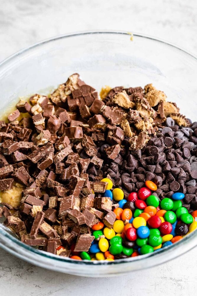 Bowl of unwrapped chocolate candies