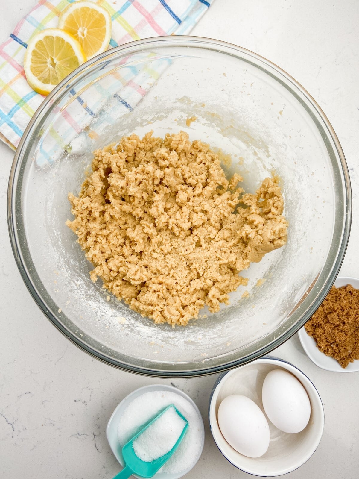 cookie dough in bowl.