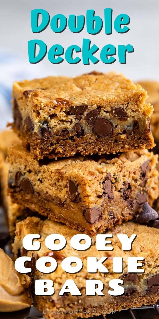 stack of cookie bars with words on photo