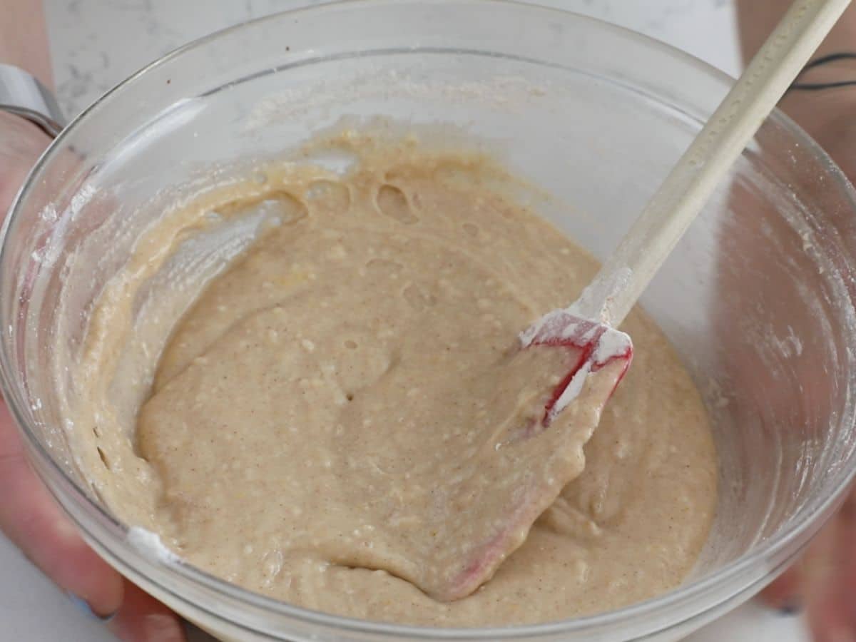 cake batter in bowl.