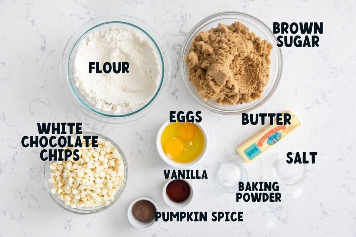 Ingredients in pumpkin spice bars