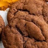 chocolate snickerdoodles on white background