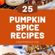 collage of pumpkin spice recipe photos with words on photo