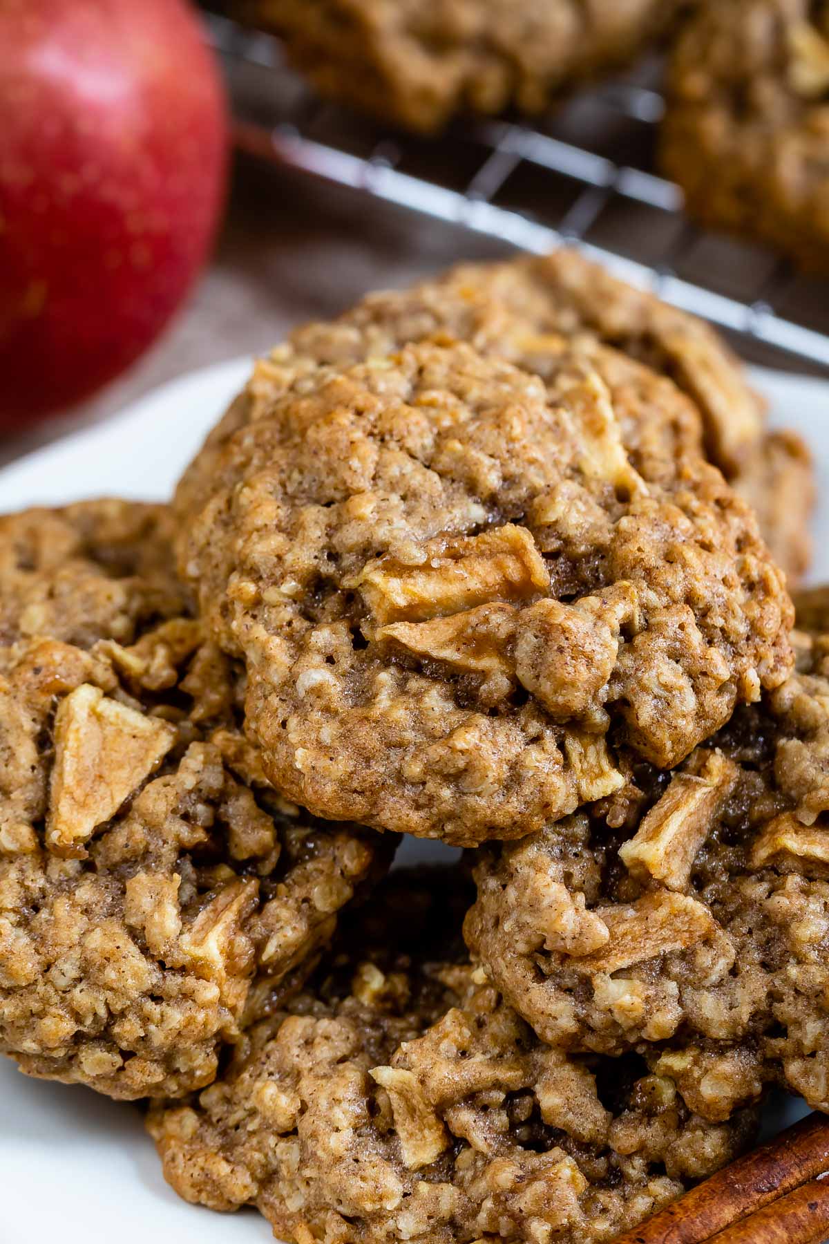 Group of apple oatmeal cookies