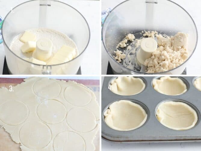 collage showing how to make berry pies