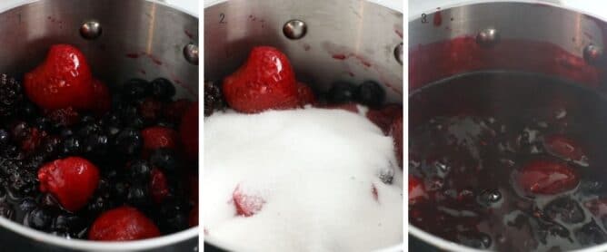 collage showing how to make berry pies