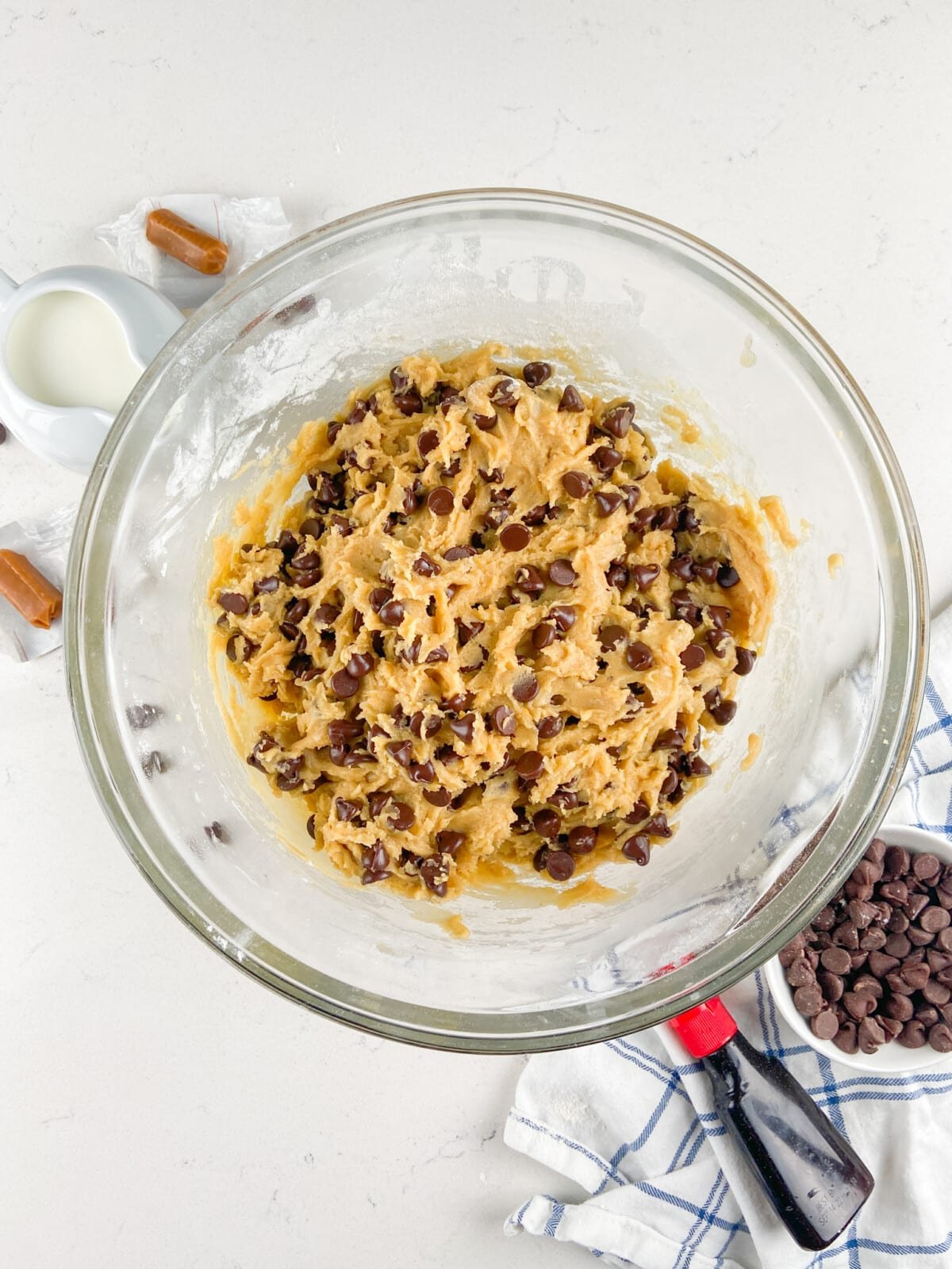 cookie dough in bowl.