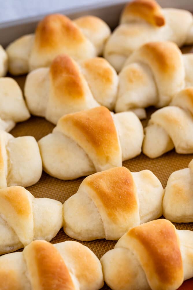 crescent rolls on cookie sheet