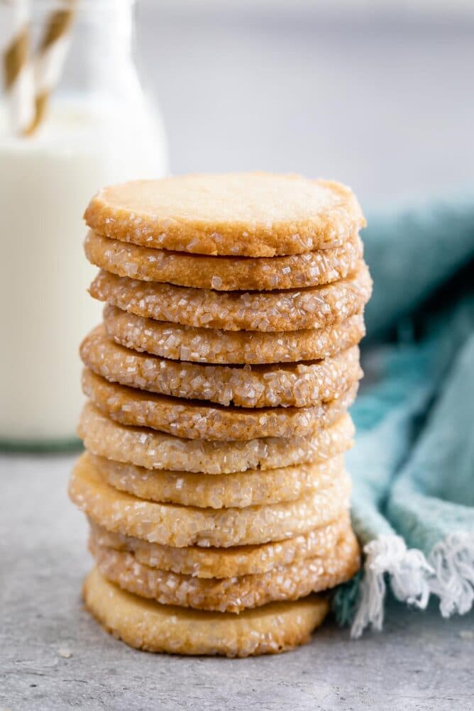 Tall stack of easy butter cookies