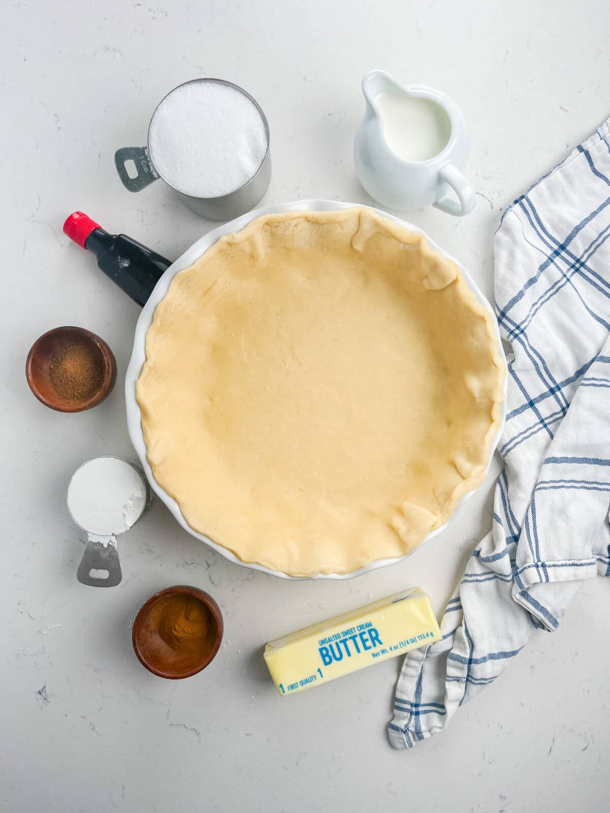 pie crust and ingredients in pie.