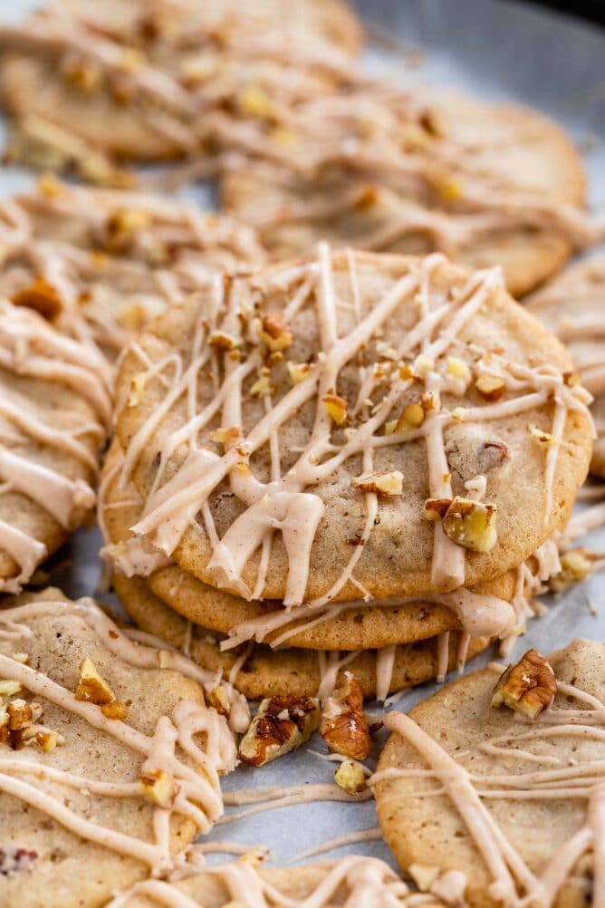 stack of cookies with icing