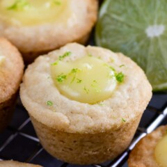 Close up of mini lime tarts