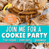 photo of cookies, woman holding cookies over her eyes, and cookbook cover