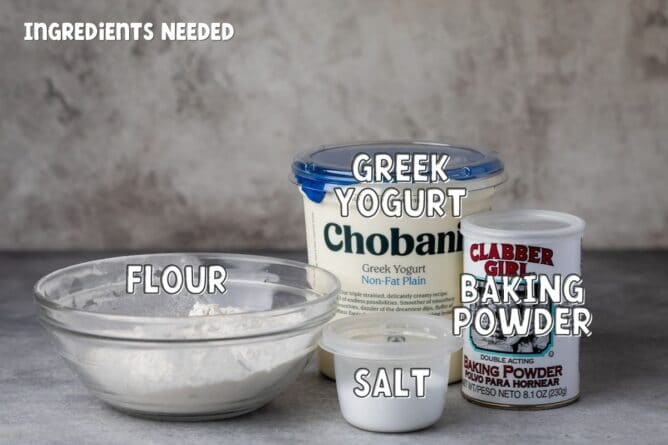 Ingredients needed to make easy garlic knots