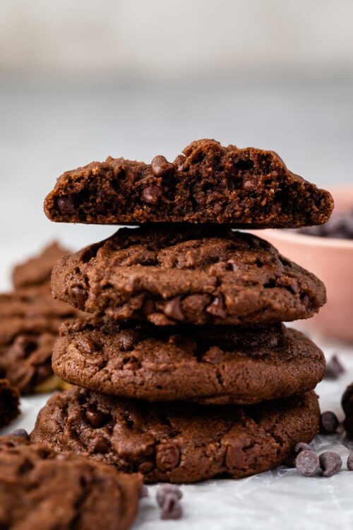Small Batch Double Chocolate Chip Cookies - Crazy for Crust