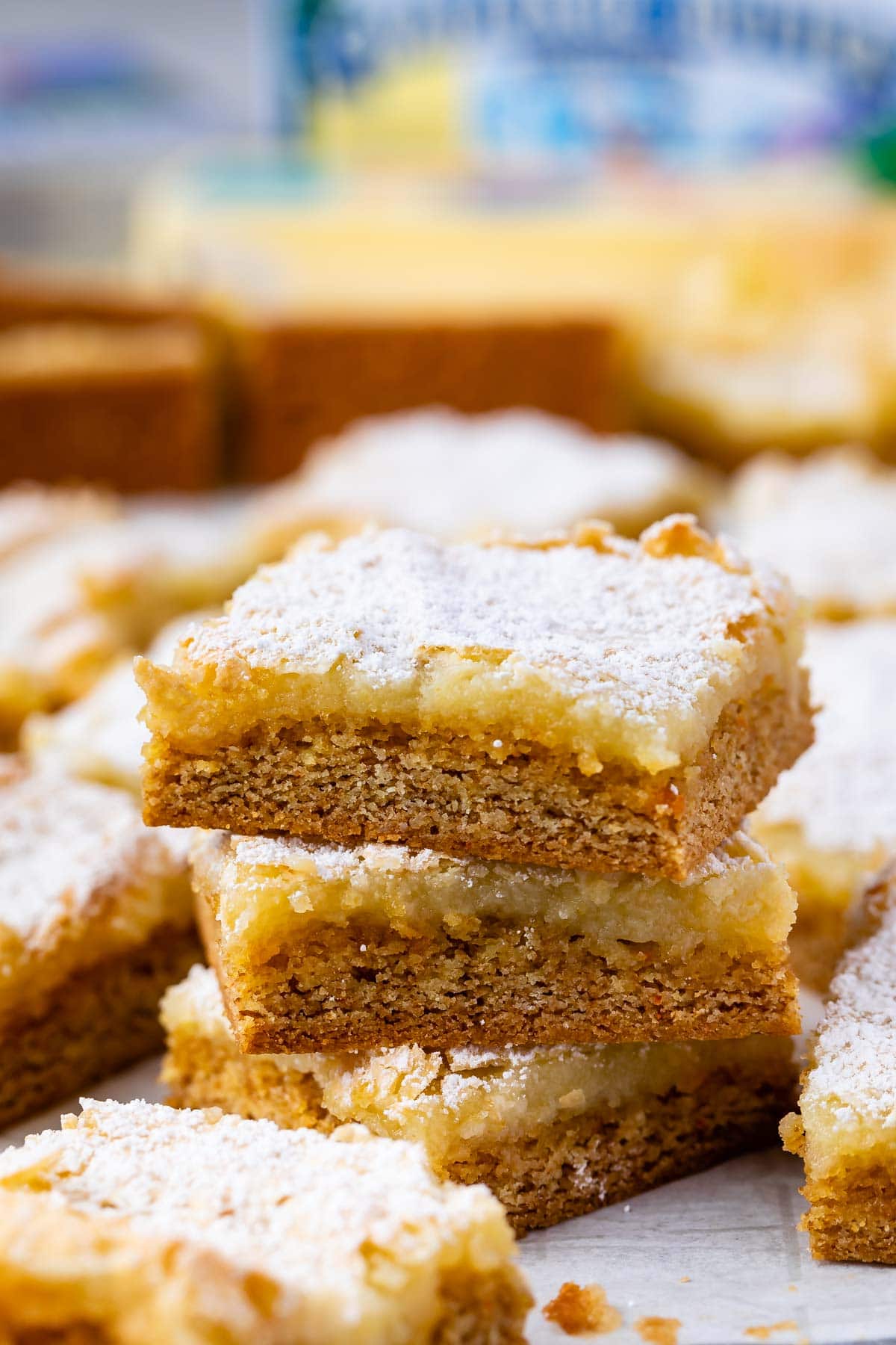 stack of gooey butter bars