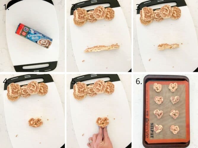 how to make heart shaped cinnamon rolls
