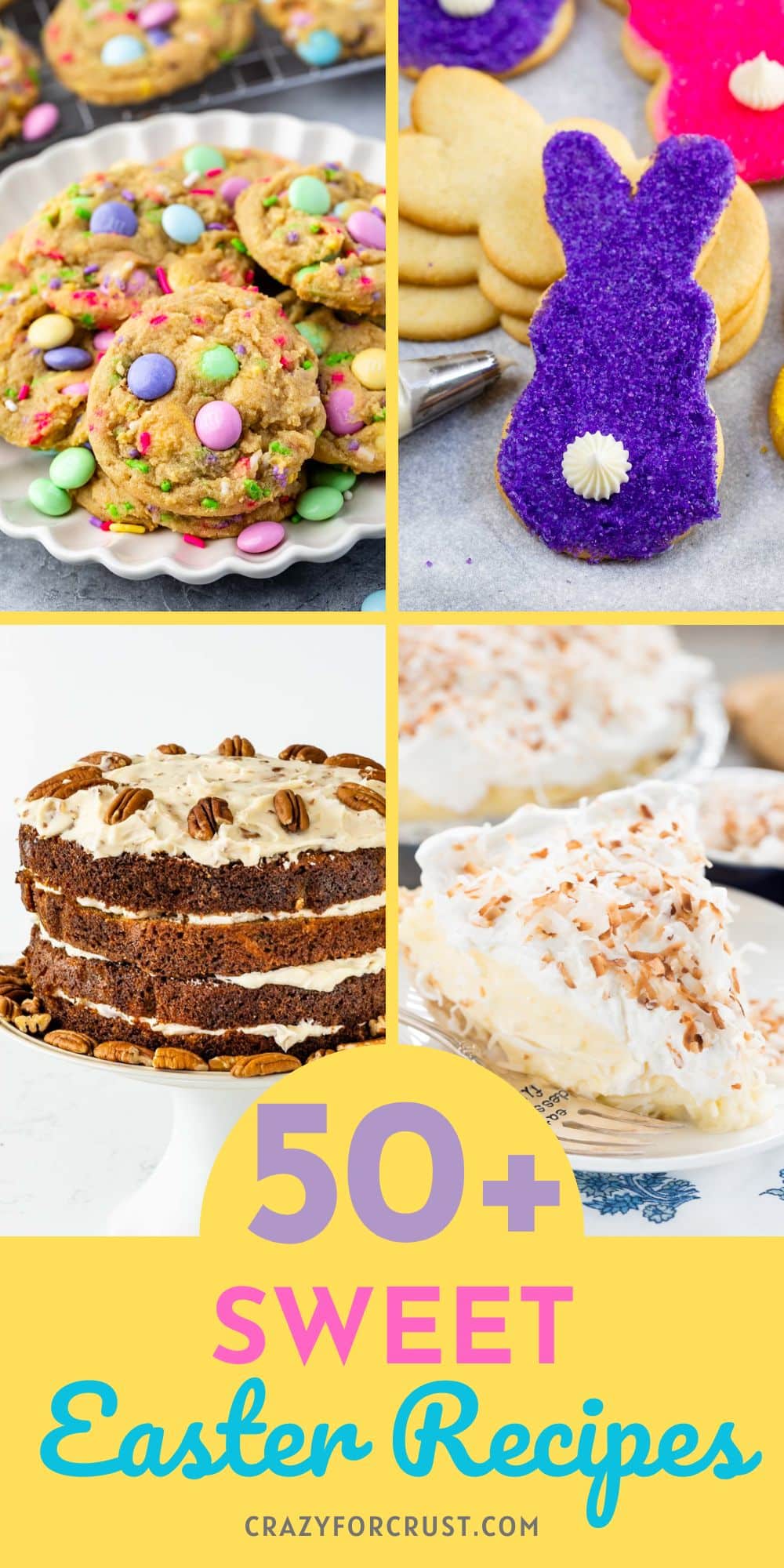 collage of 4 easter desserts