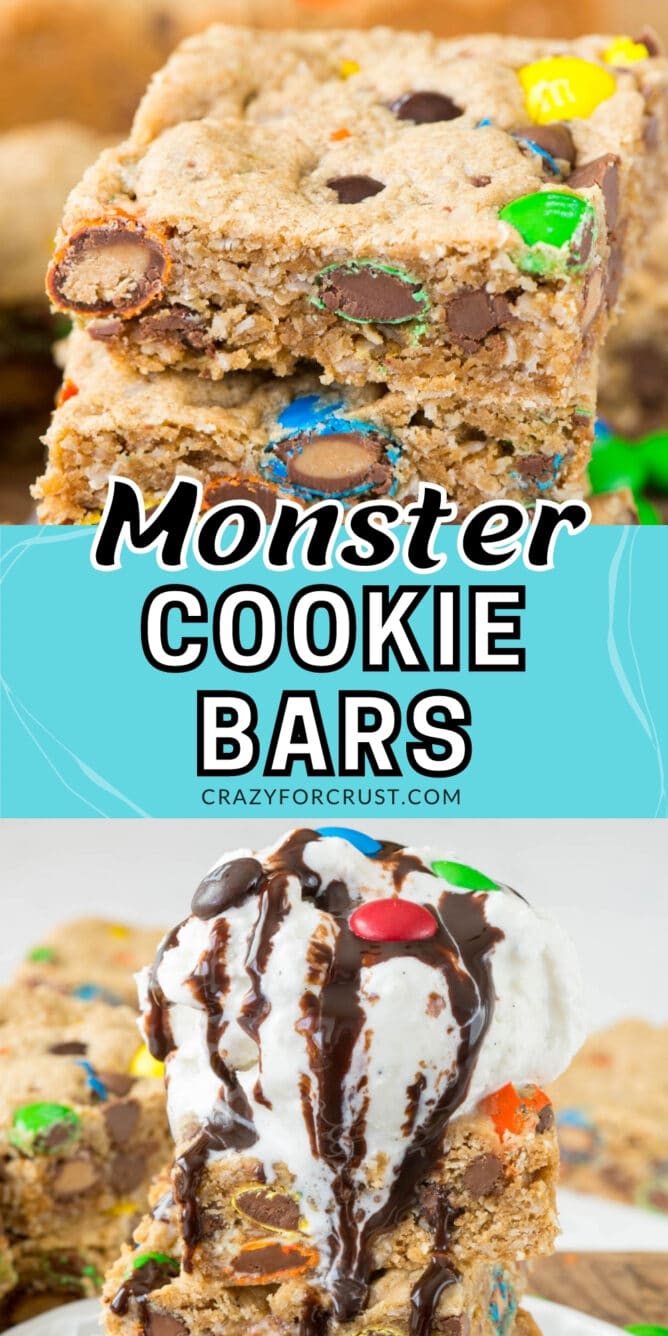 collage of cookie bars and ala mode photos