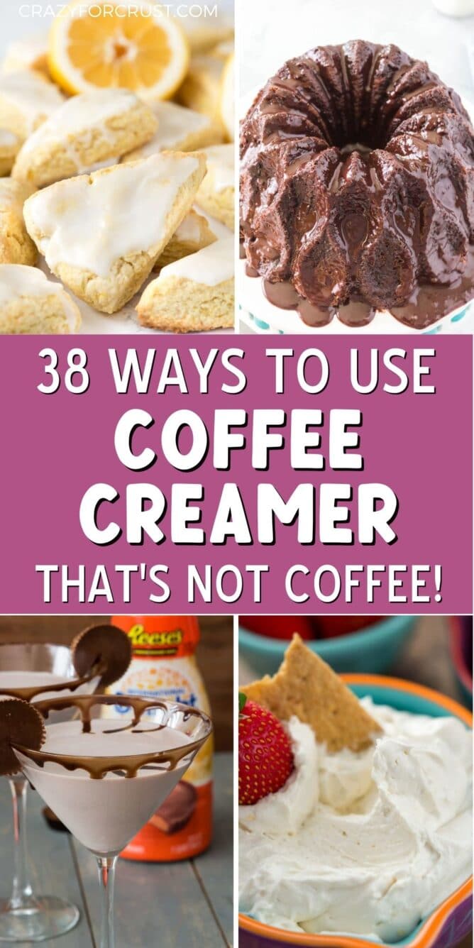 coffee creamer collage of photos and infographic