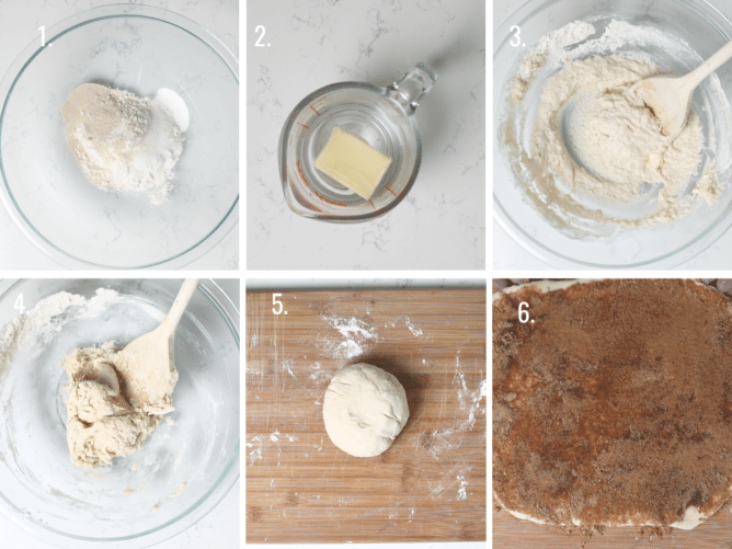 collage showing how to make cinnamon rolls