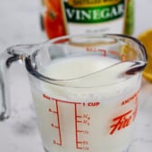 measuring cup full of buttermilk.