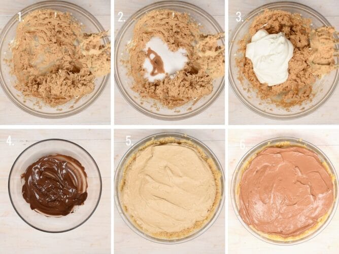 how to make Twix pie collage