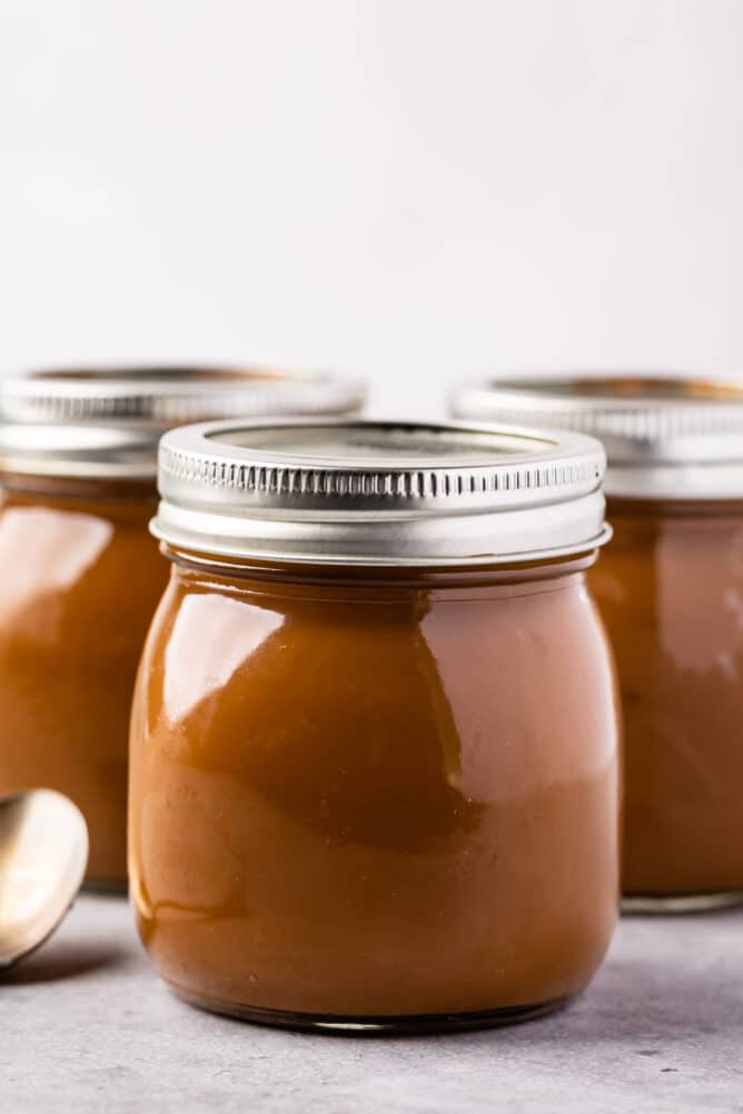 Three small jars of dulce de leche