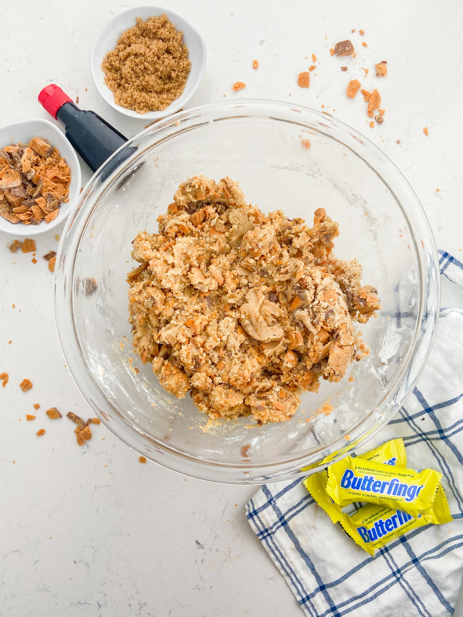 bowl of butterfinger cookie dough