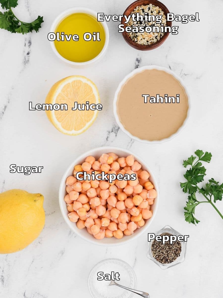 Ingredients in homemade hummus
