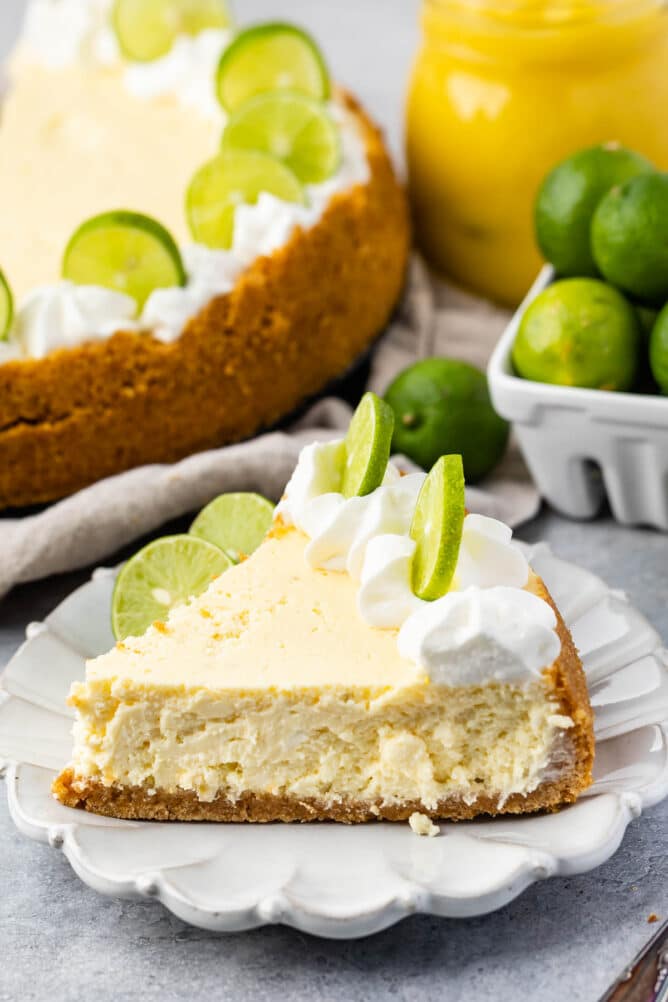 slice of cheesecake on white plate