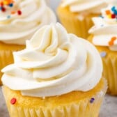 close up of cupcake with frosting