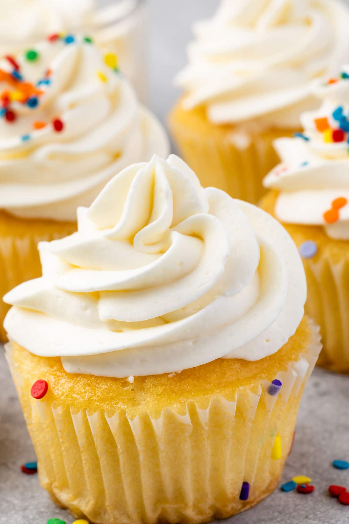 close up of cupcake with frosting