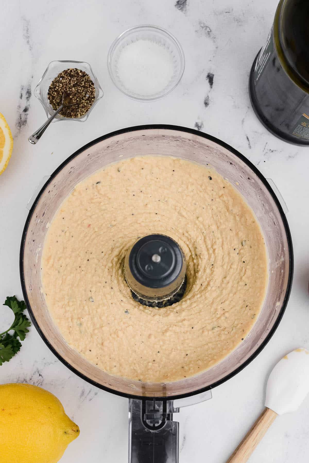 hummus in food processor