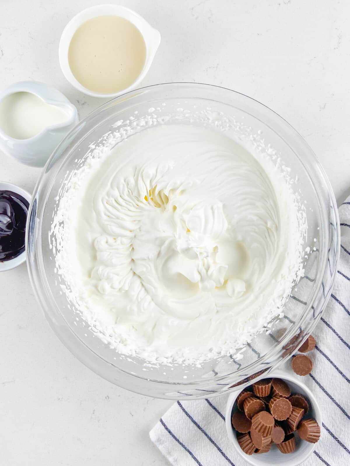 whipped cream in bowl