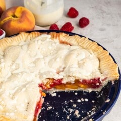 pie with two slices taken out on the pan