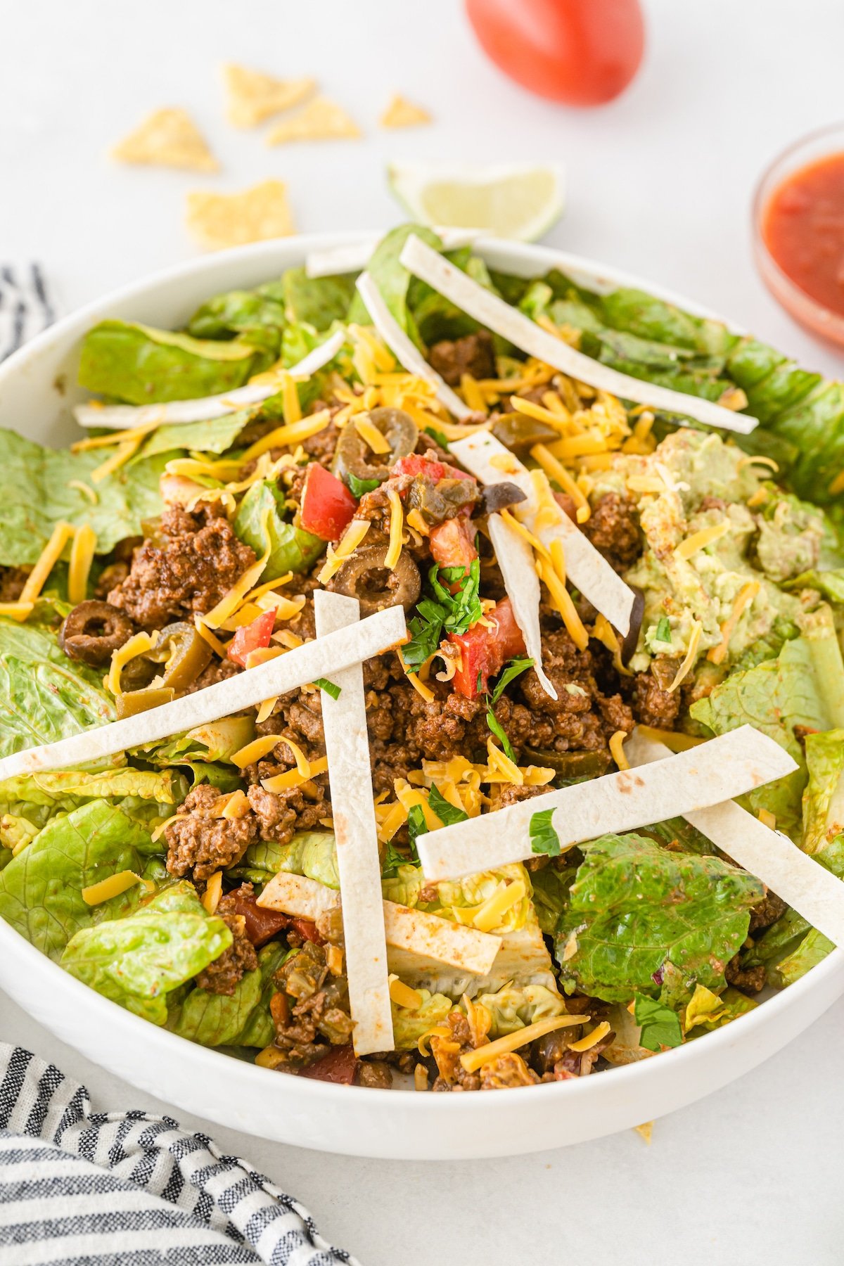 taco salad in bowl.