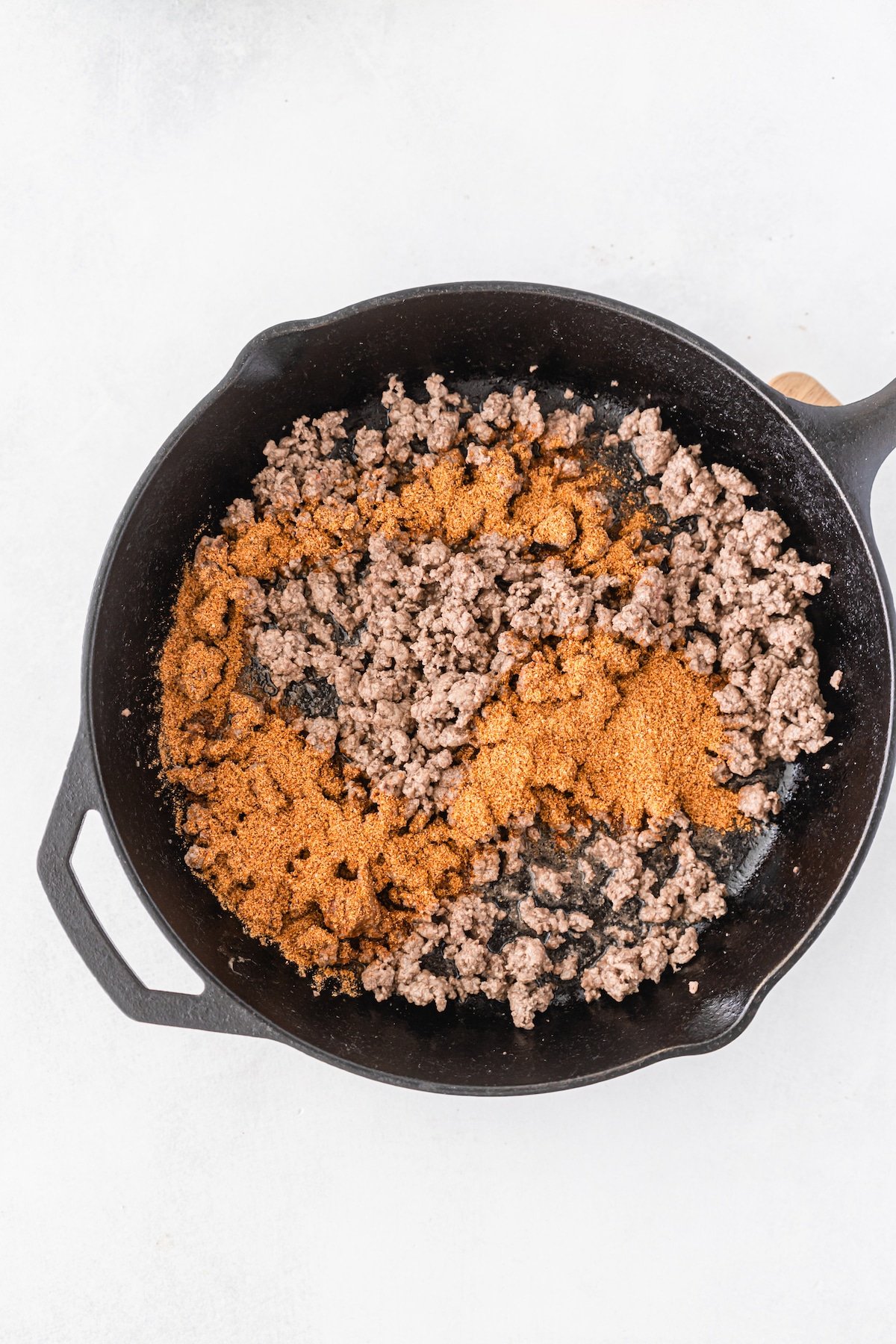 taco meat in skillet