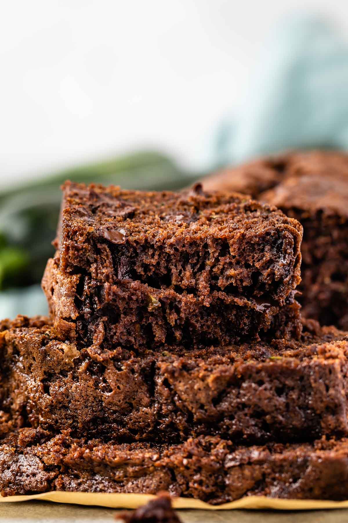 stacked zucchini bread slices