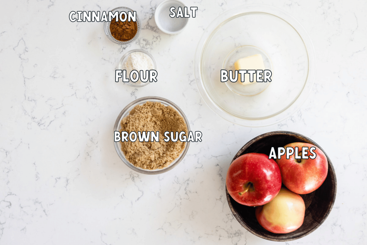 Ingredients in apple cinnamon roll filling