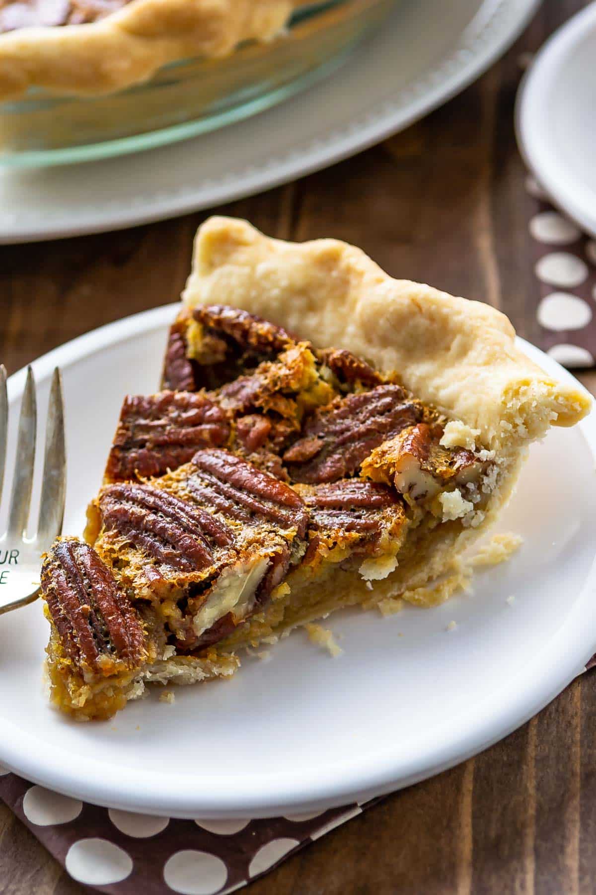 slice of pie on white plate
