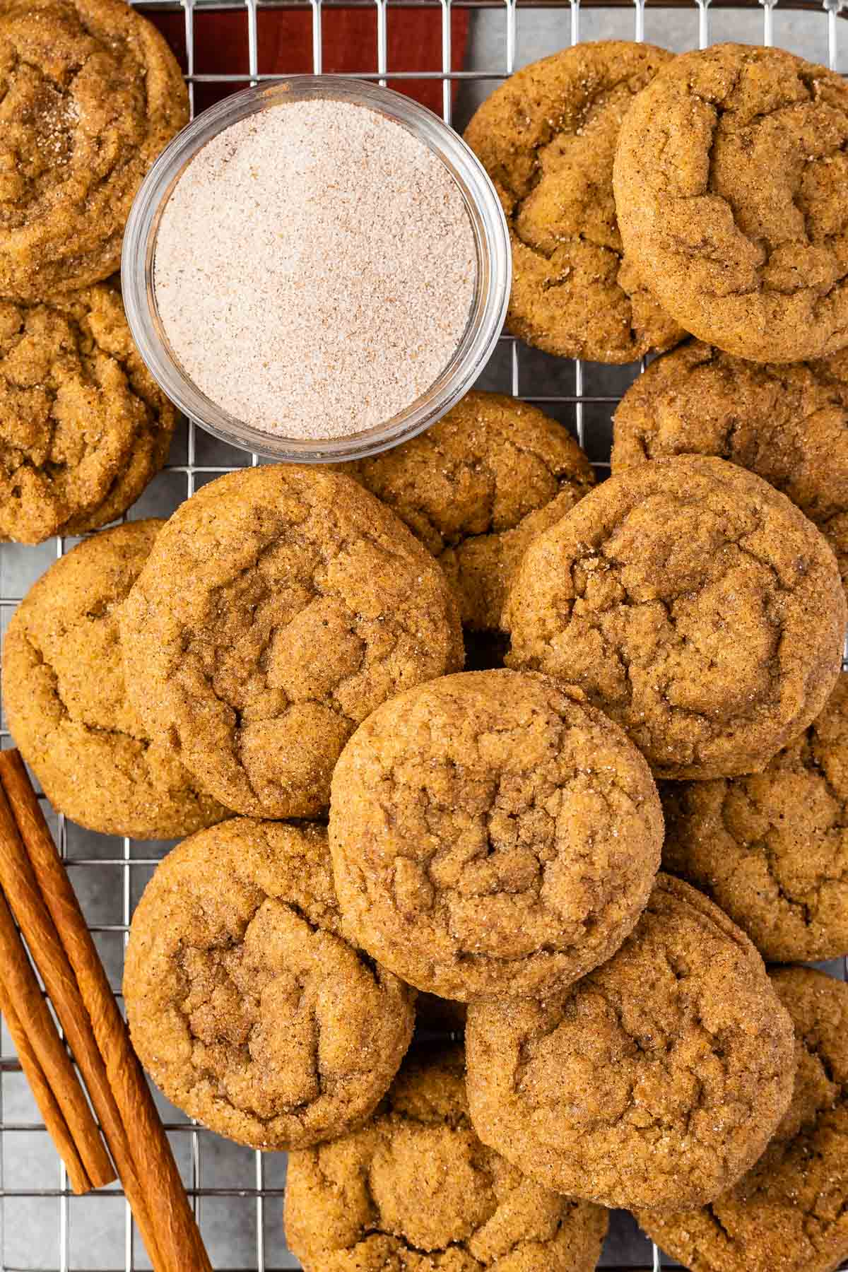 golden brown cookies stacked on each other