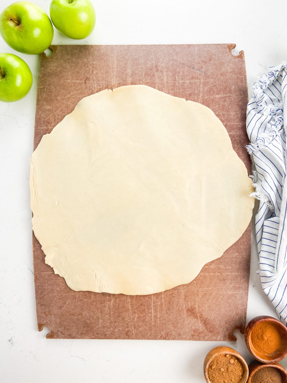 rolled out pie crust