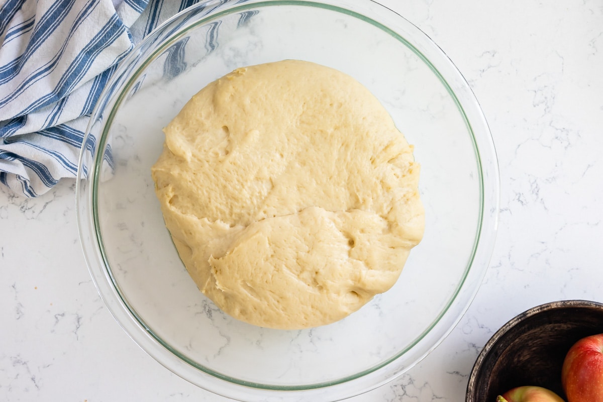 bowl of risen dough.