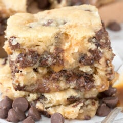 stacked butter bars with chocolate baked in