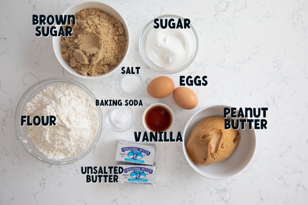 Ingredients in peanut butter cookies
